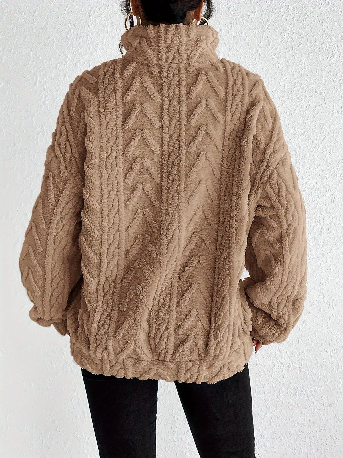 Aicha | Cable-Knit Oversized Composed Sweater — Allyours Closet (view 8)