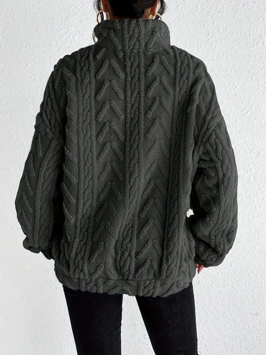 Aicha | Cable-Knit Oversized Composed Sweater — Allyours Closet (view 9)