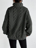 Aicha | Cable-Knit Oversized Composed Sweater — Allyours Closet (view 9)