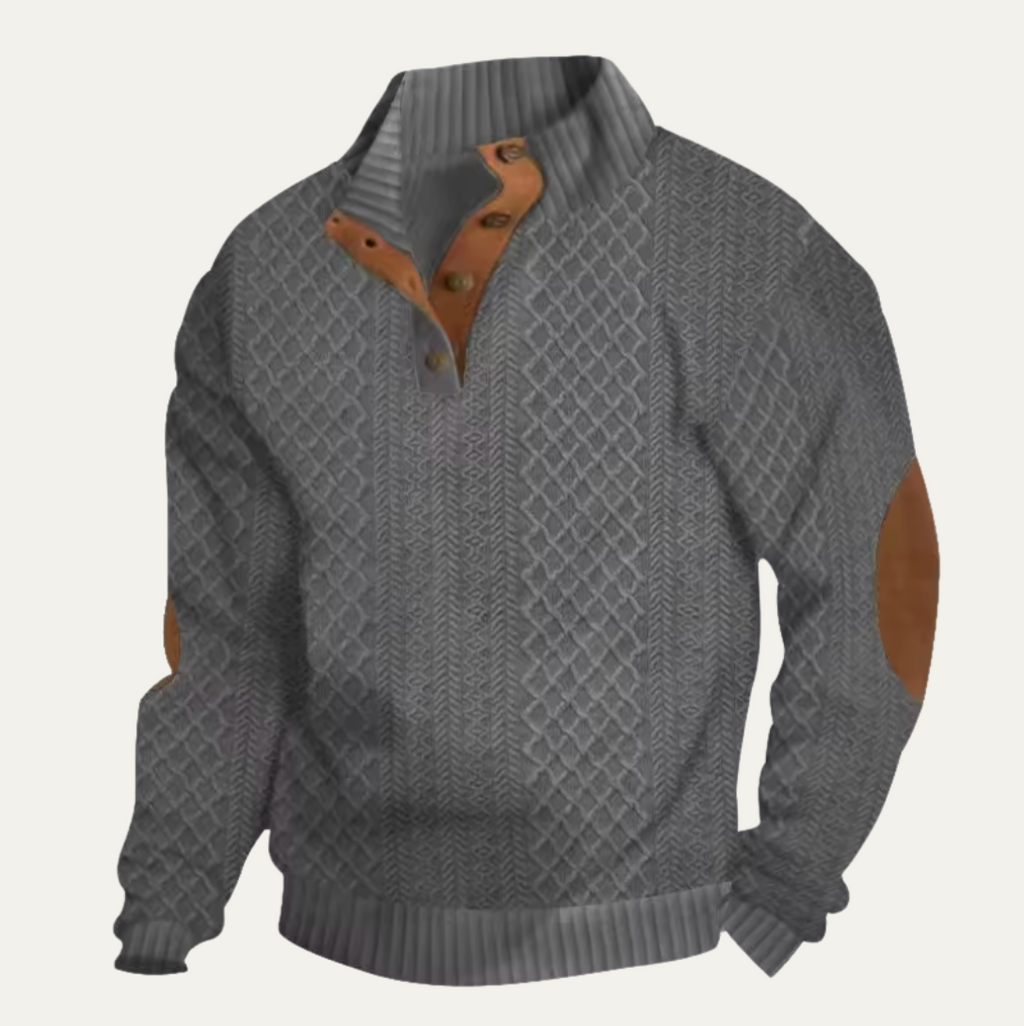 Ansovino | Cable-Knit Button-Front Signature Cardigan — Allyours Closet