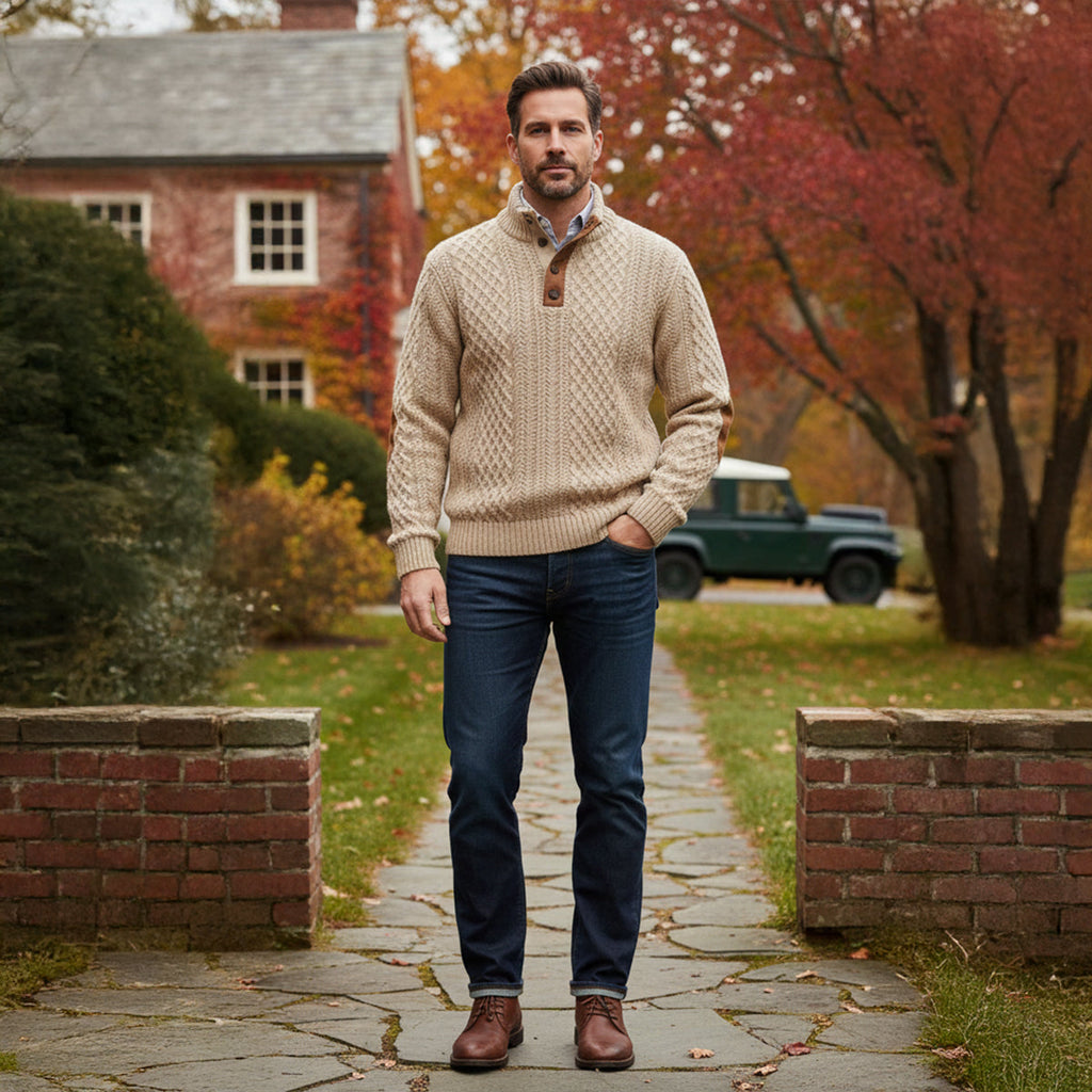 Ansovino | Cable-Knit Button-Front Signature Cardigan — Allyours Closet (view 12)