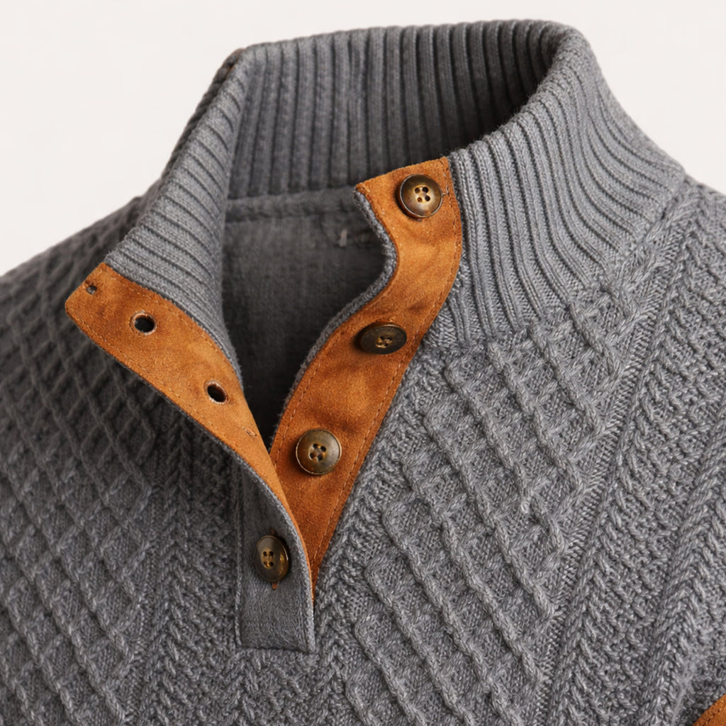 Ansovino | Cable-Knit Button-Front Signature Cardigan — Allyours Closet (view 3)