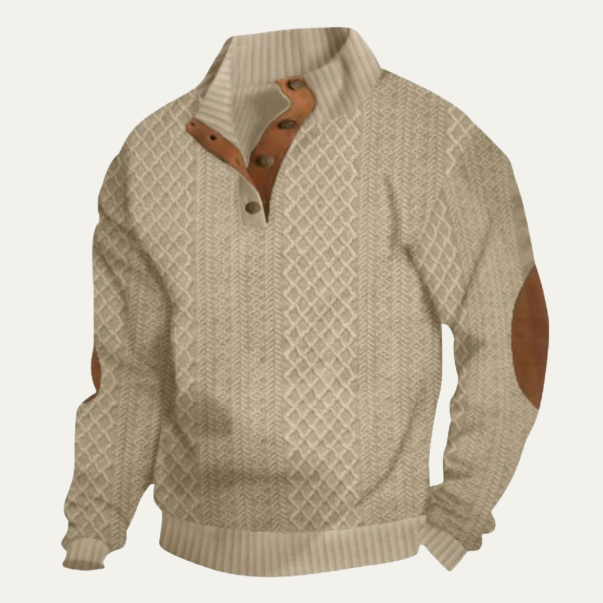 Ansovino | Cable-Knit Button-Front Signature Cardigan — Allyours Closet (view 5)
