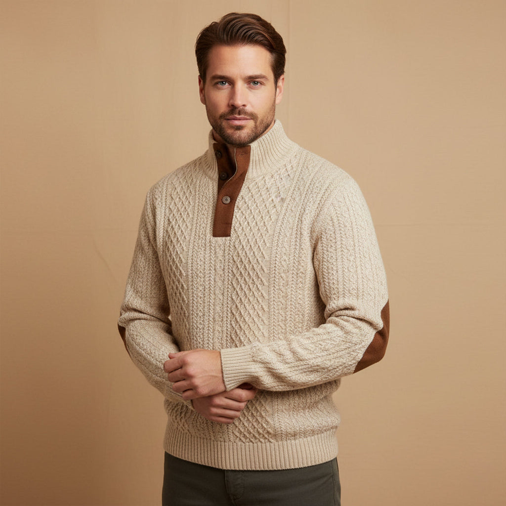 Ansovino | Cable-Knit Button-Front Signature Cardigan — Allyours Closet (view 6)