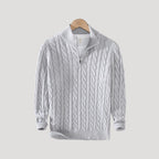 Arne | Cable-Knit Zip-Up Enduring Cardigan — Allyours Closet (view 4)
