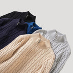 Arne | Cable-Knit Zip-Up Enduring Cardigan — Allyours Closet (view 8)