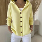 Casual Knit Cardigan with Hood and Button Front — Allyours Closet (view 4)
