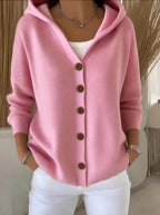 Casual Knit Cardigan with Hood and Button Front — Allyours Closet
