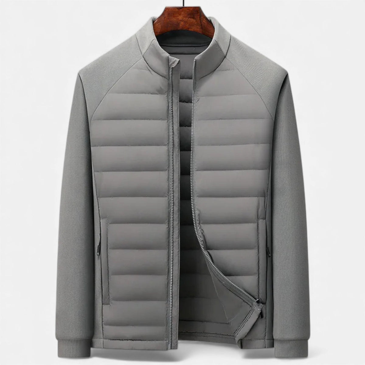 Csaba | High-Neck Quilted Sartorial Puffer Jacket — Allyours Closet (view 5)