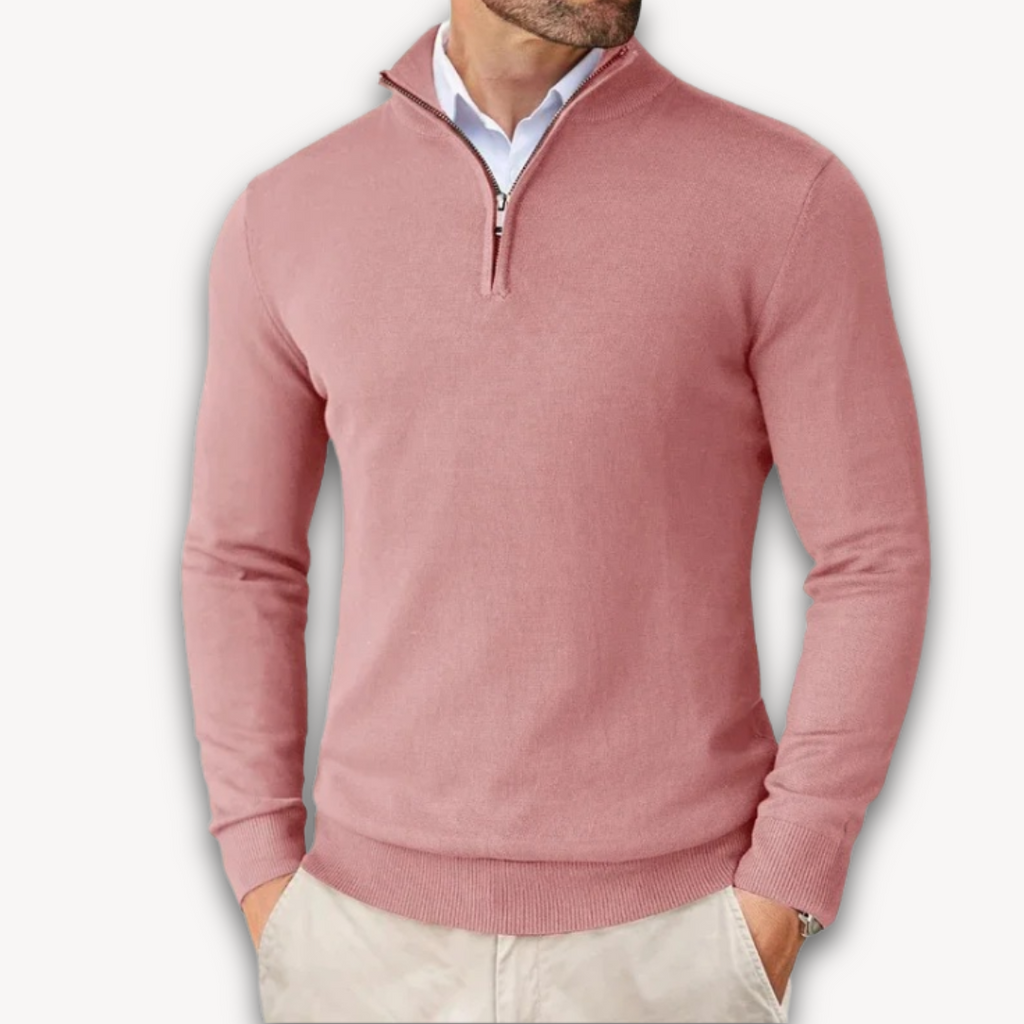 Everardo | Mock-Neck Ribbed Poised Sweater — Allyours Closet