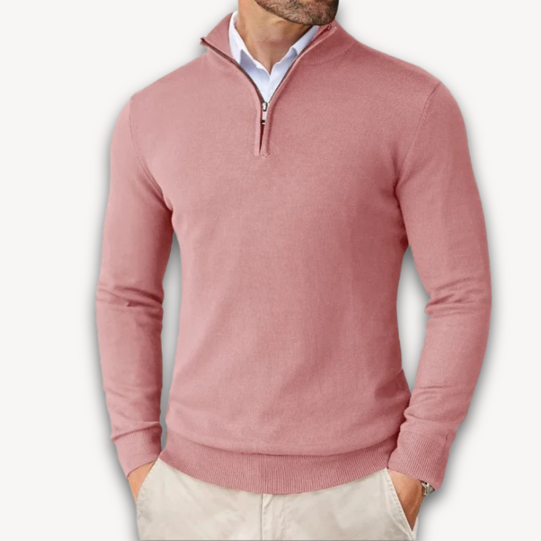 Everardo | Mock-Neck Ribbed Poised Sweater — Allyours Closet