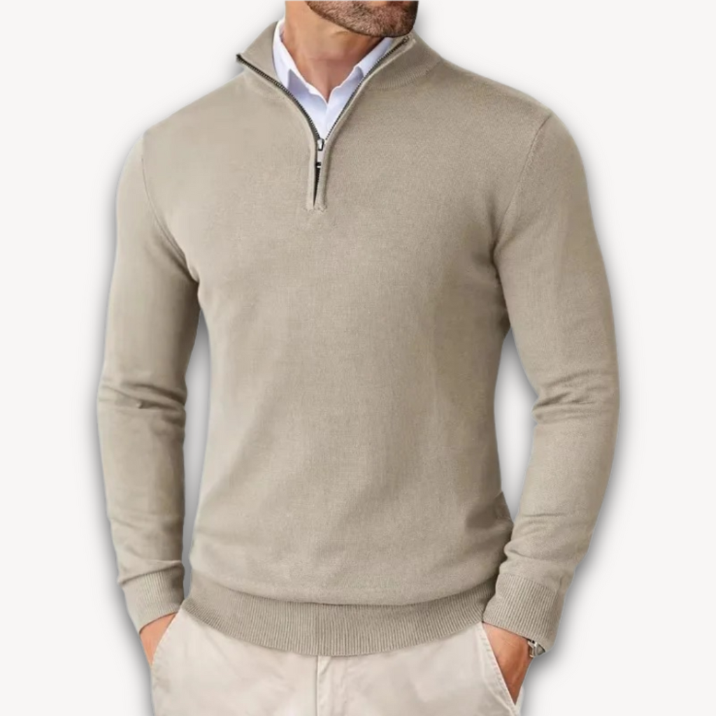 Everardo | Mock-Neck Ribbed Poised Sweater — Allyours Closet (view 2)