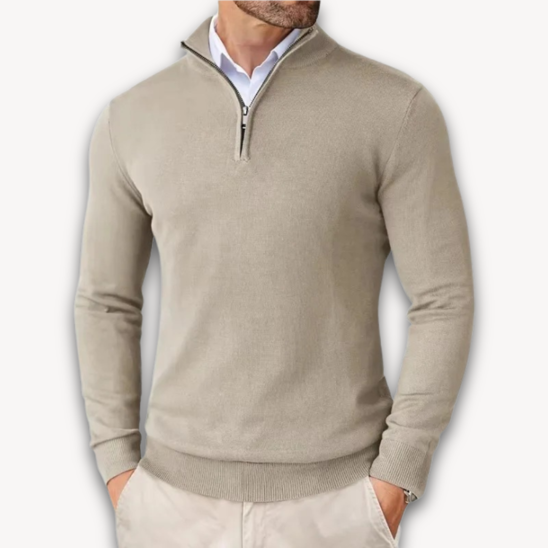Everardo | Mock-Neck Ribbed Poised Sweater — Allyours Closet (view 2)
