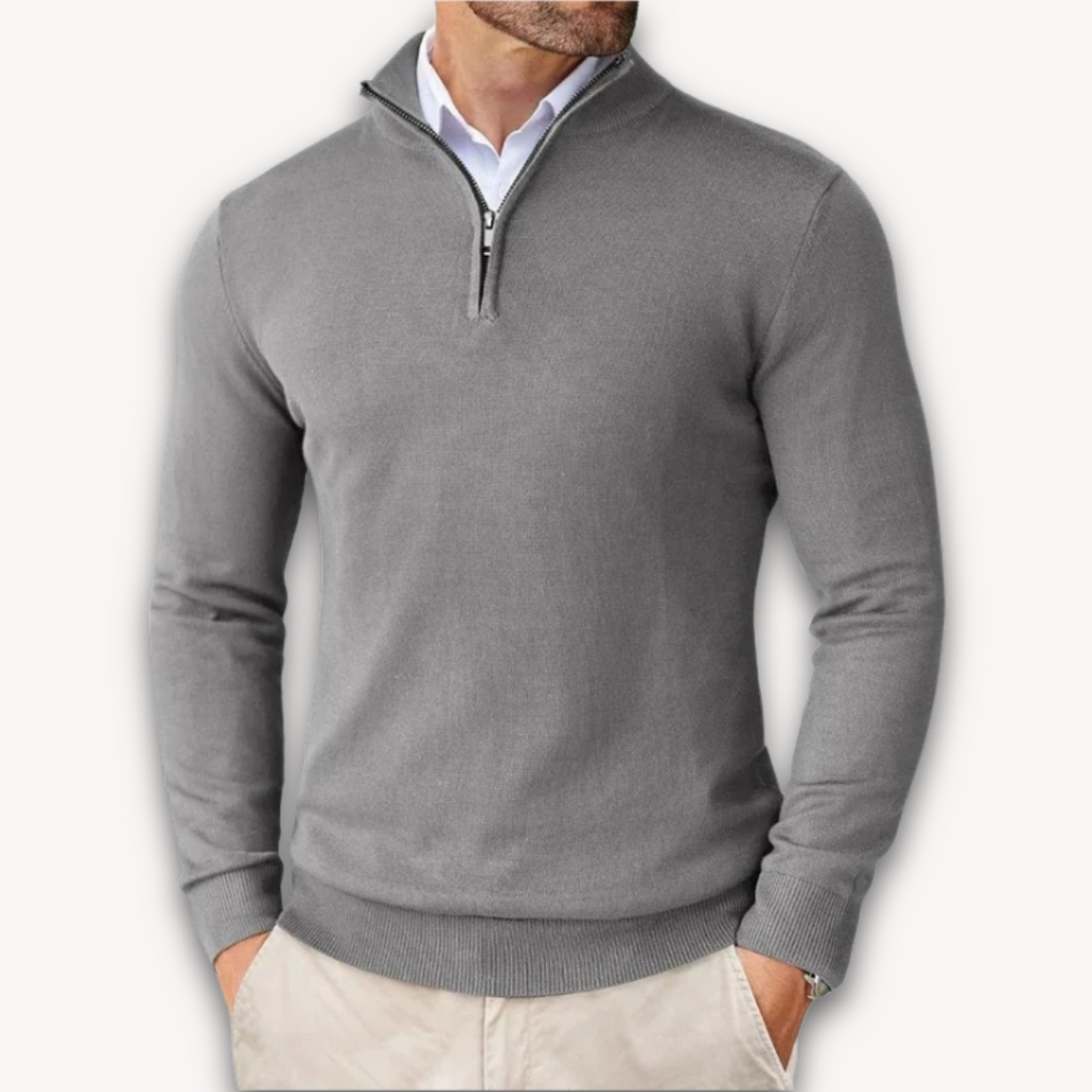 Everardo | Mock-Neck Ribbed Poised Sweater — Allyours Closet (view 4)
