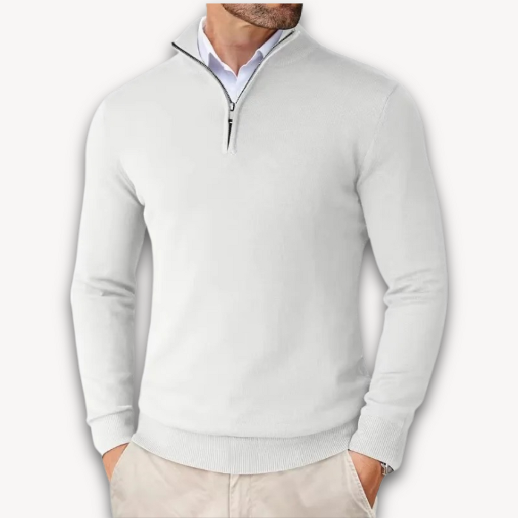 Everardo | Mock-Neck Ribbed Poised Sweater — Allyours Closet (view 5)