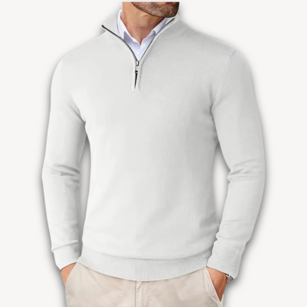 Everardo | Mock-Neck Ribbed Poised Sweater — Allyours Closet (view 5)