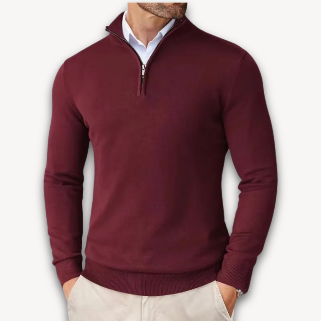 Everardo | Mock-Neck Ribbed Poised Sweater — Allyours Closet (view 6)