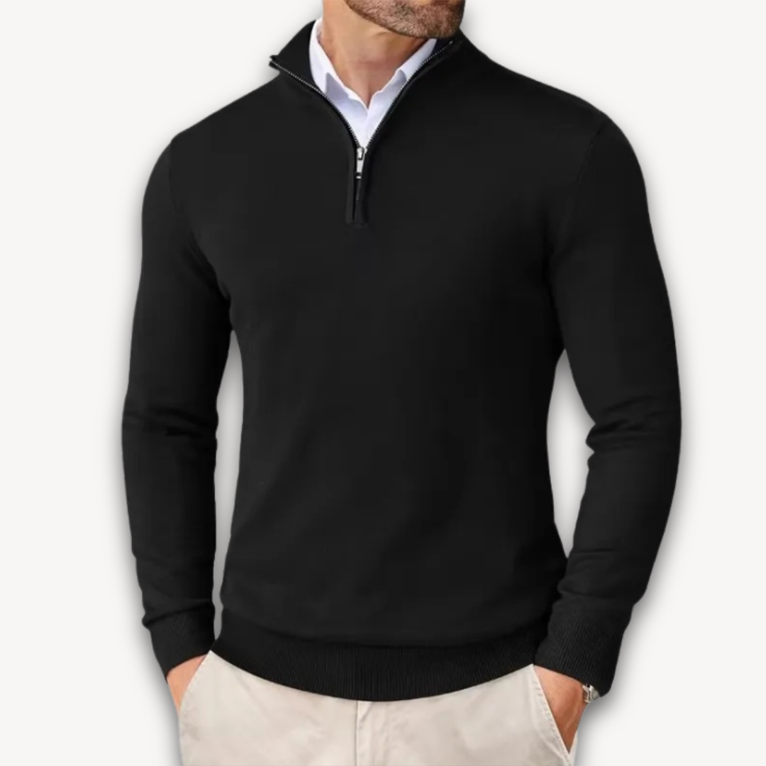 Everardo | Mock-Neck Ribbed Poised Sweater — Allyours Closet (view 7)