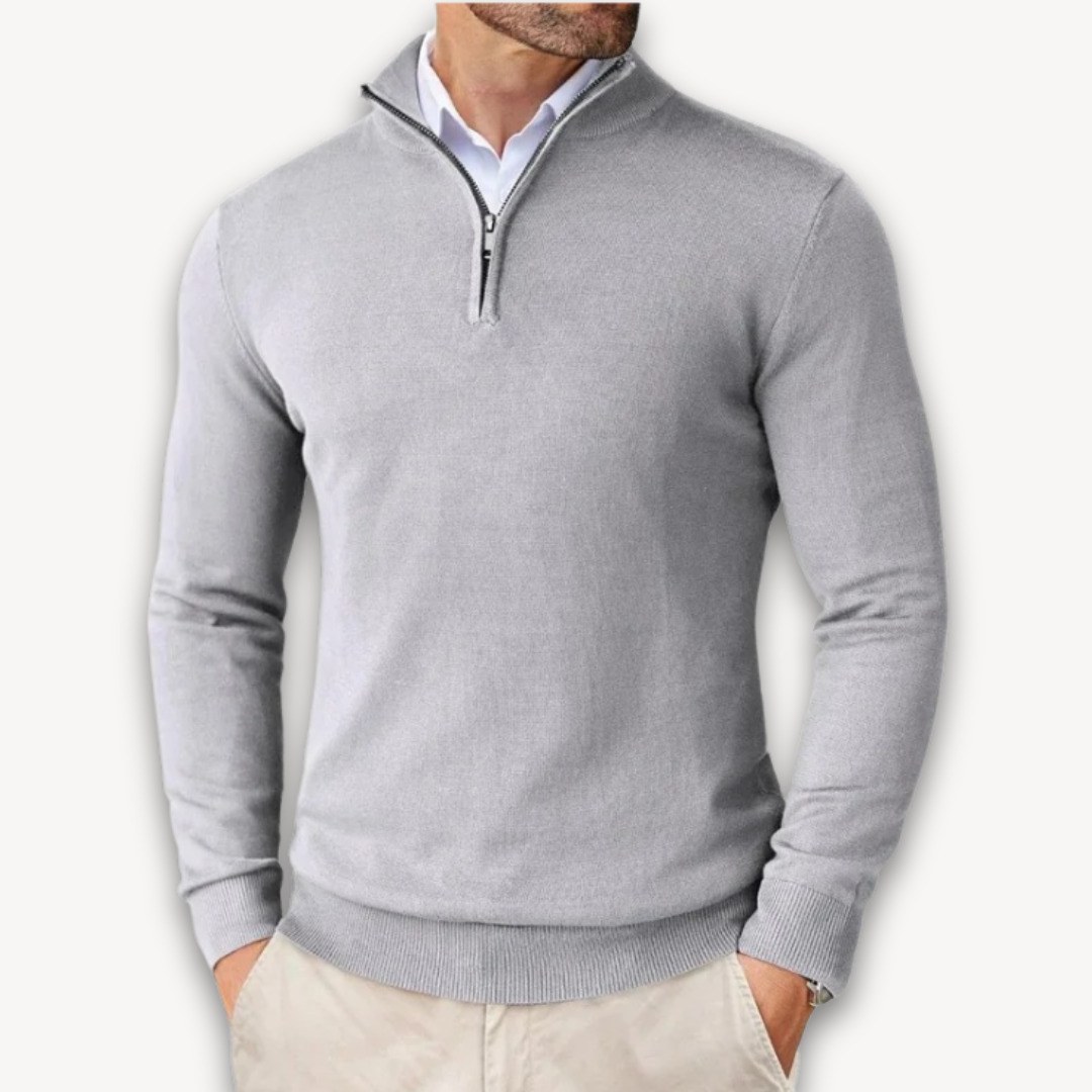 Everardo | Mock-Neck Ribbed Poised Sweater — Allyours Closet (view 8)