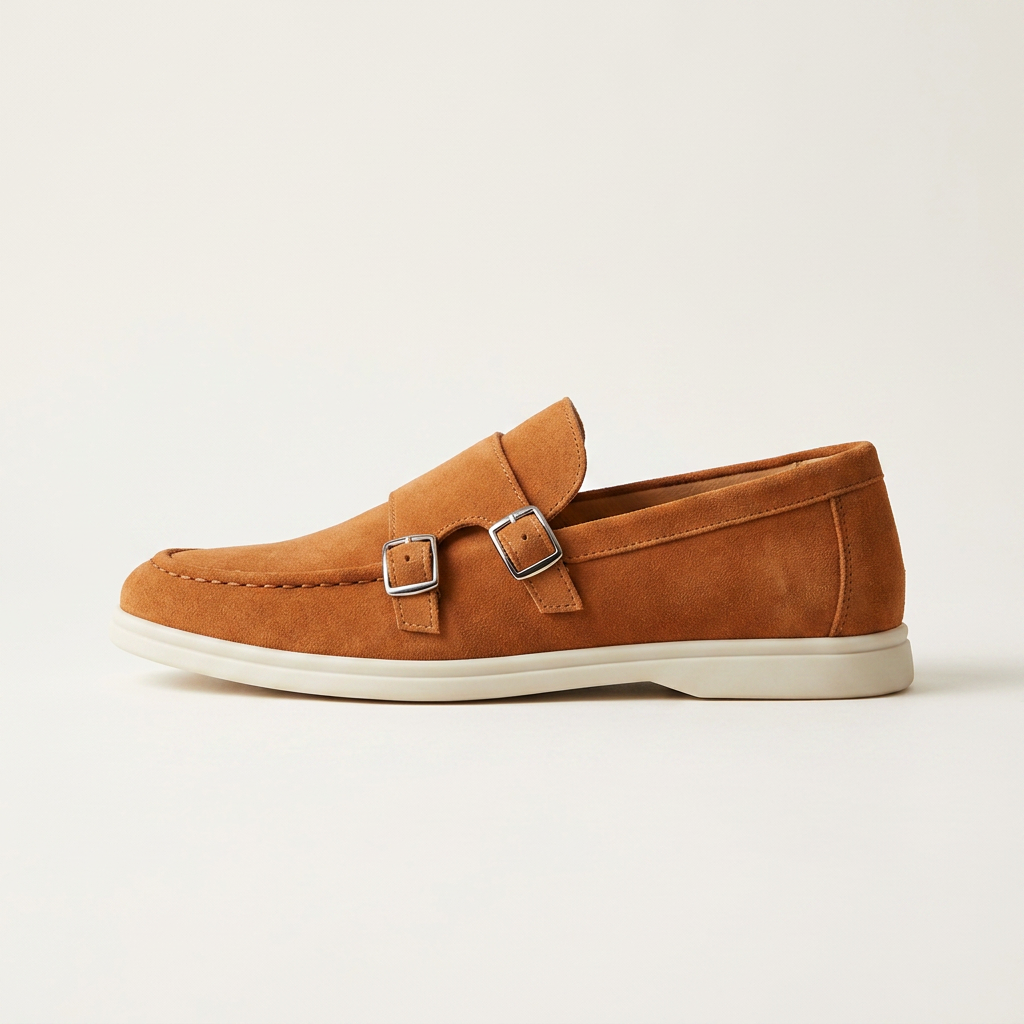 Como Suede Double-Buckle Loafers — Allyours Closet (view 2)