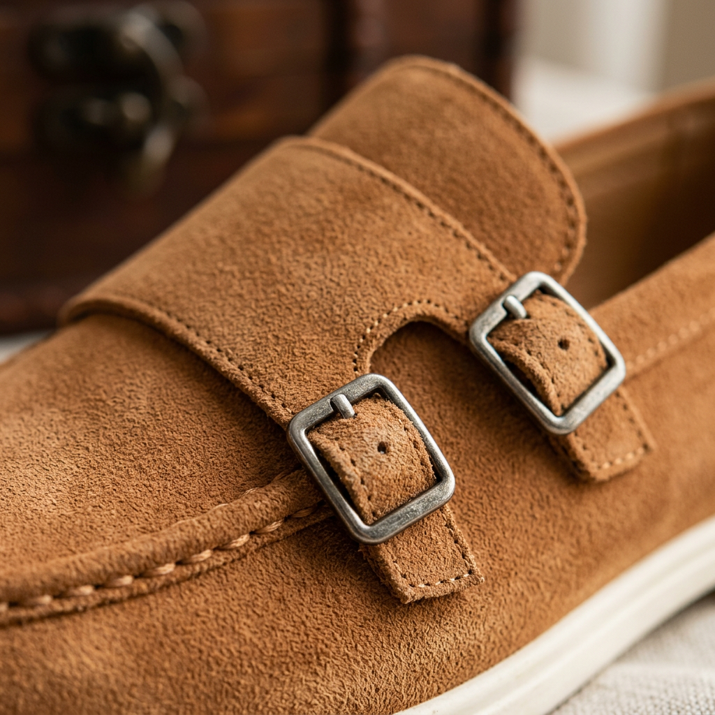 Como Suede Double-Buckle Loafers — Allyours Closet (view 3)