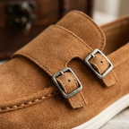 Como Suede Double-Buckle Loafers — Allyours Closet (view 3)