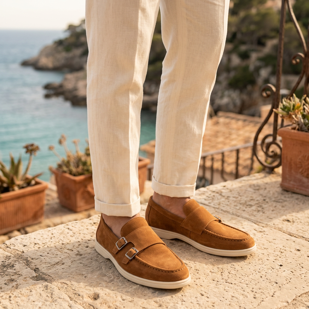 Como Suede Double-Buckle Loafers — Allyours Closet (view 5)