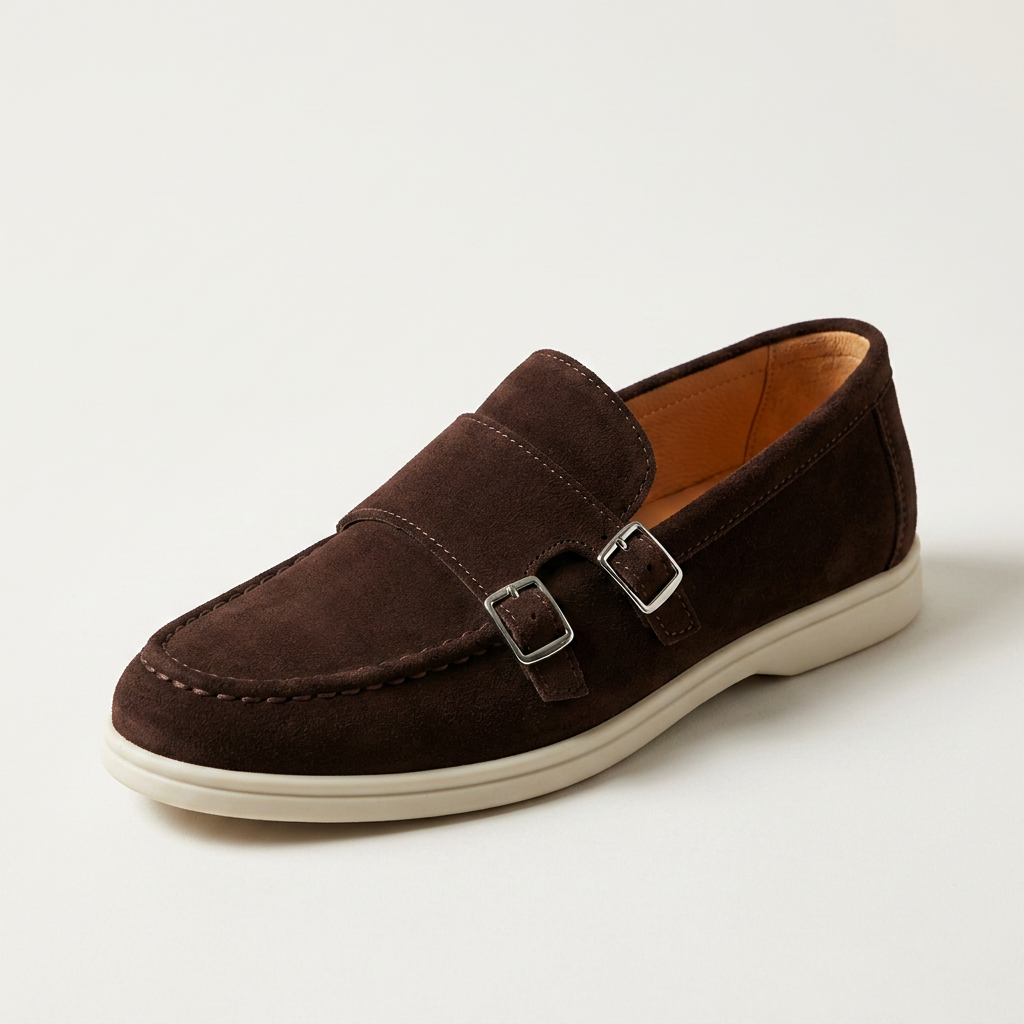 Como Suede Double-Buckle Loafers — Allyours Closet (view 11)