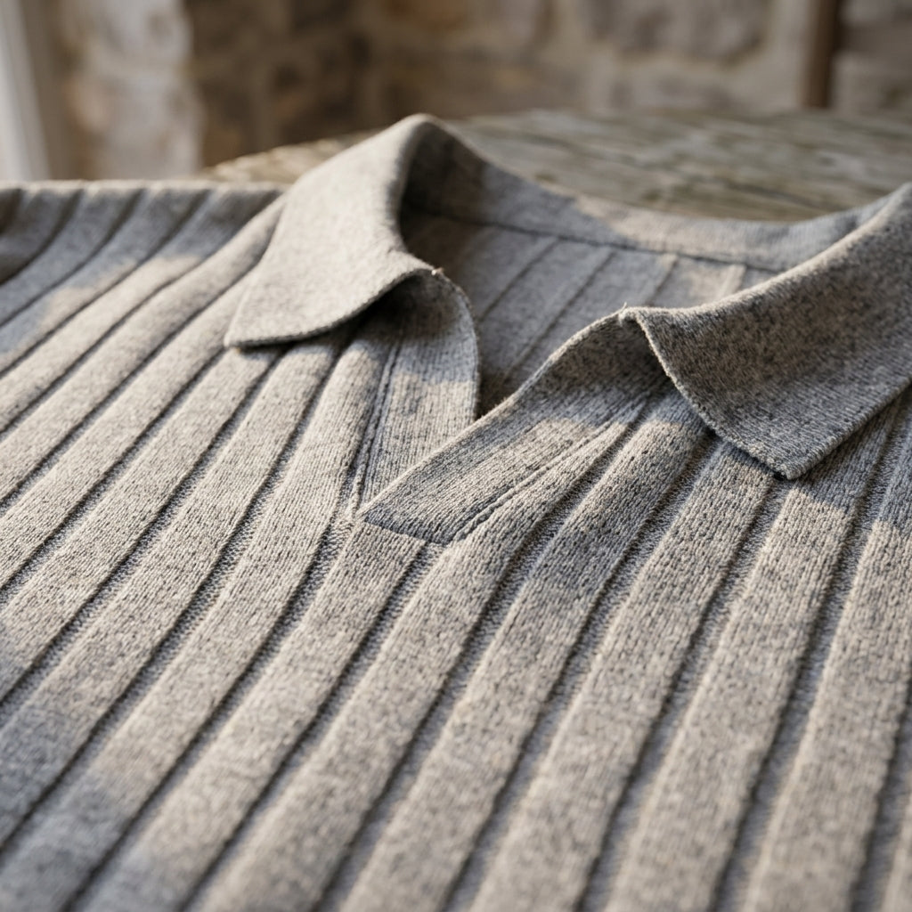 Taormina Ribbed Knit Polo — Allyours Closet (view 3)