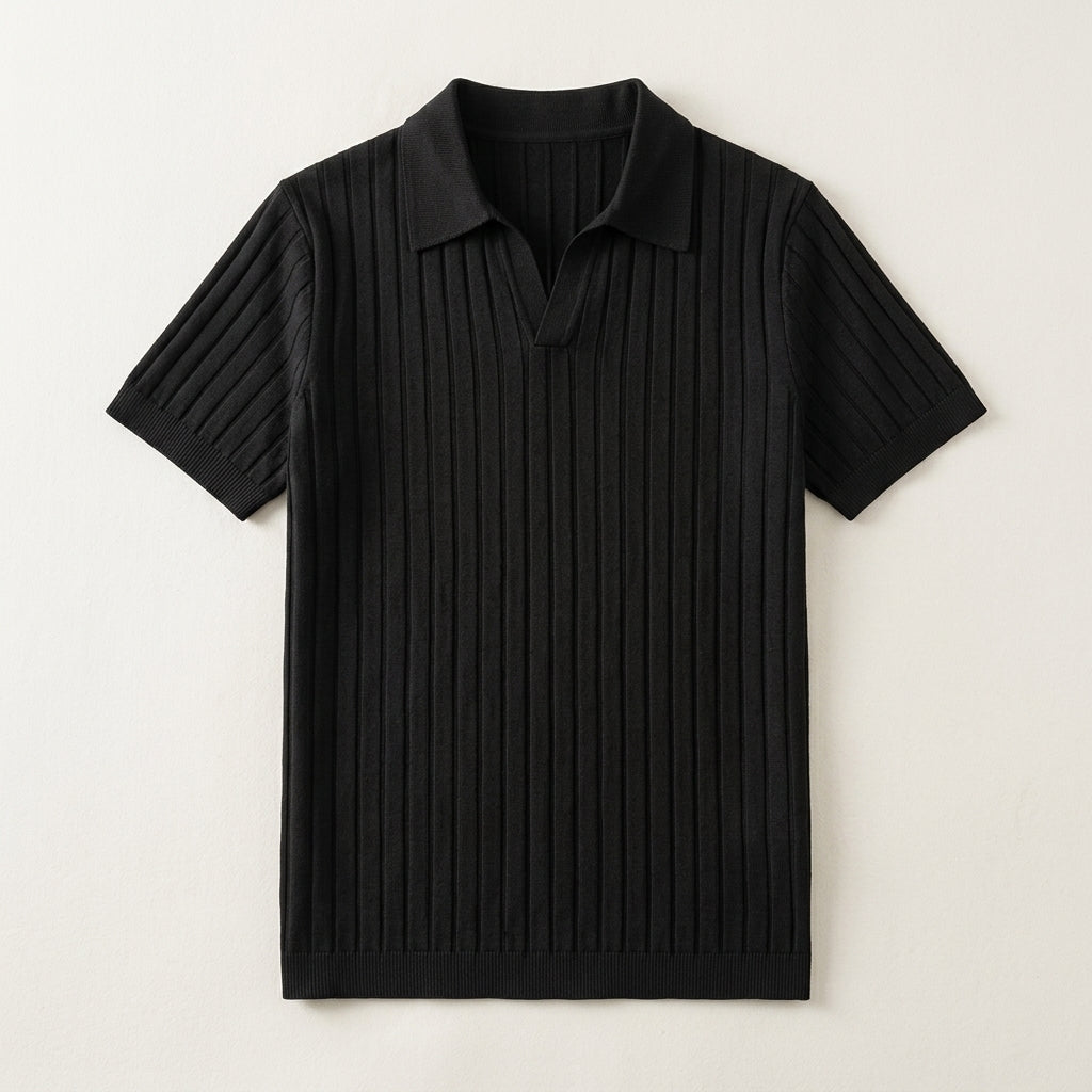 Taormina Ribbed Knit Polo — Allyours Closet (view 5)