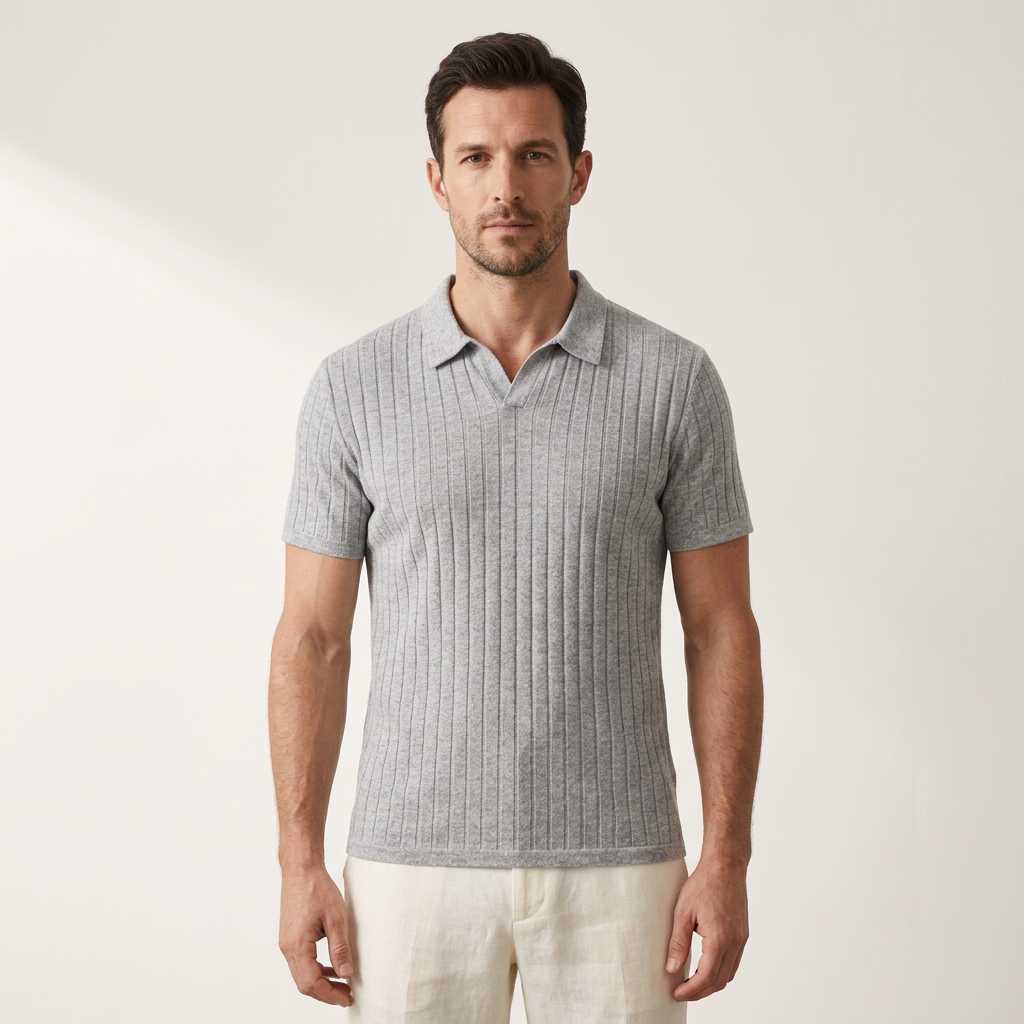 Taormina Ribbed Knit Polo — Allyours Closet (view 2)
