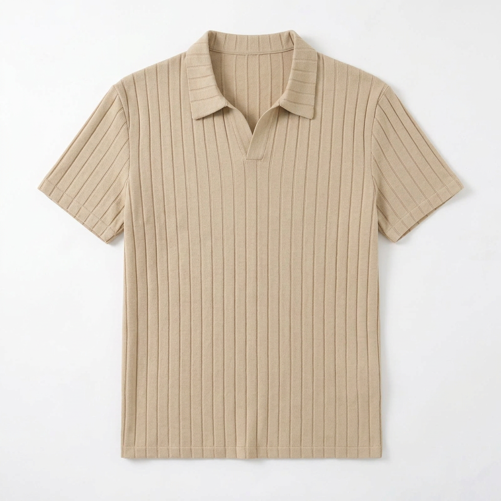 Taormina Ribbed Knit Polo — Allyours Closet (view 9)