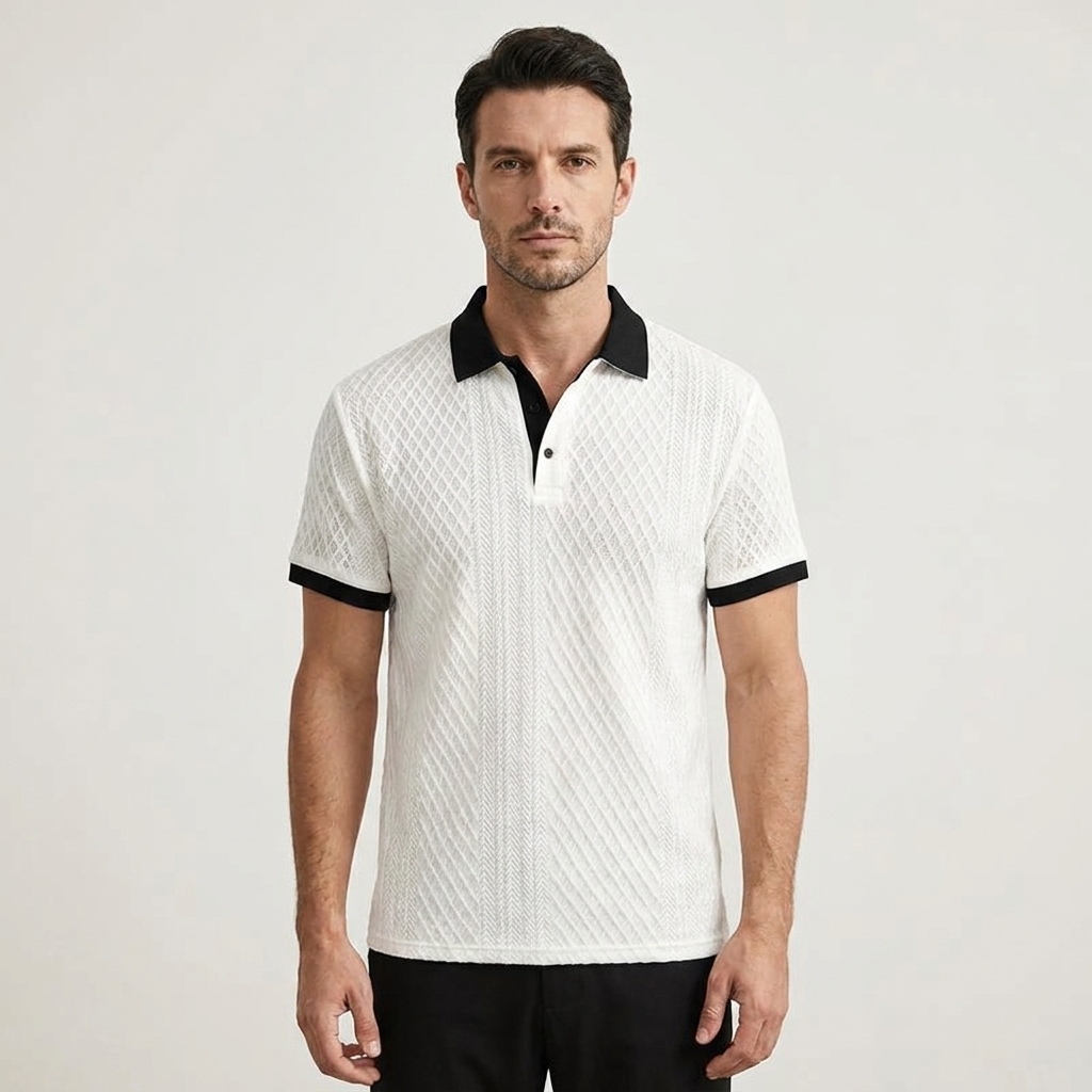 Levanto Jacquard Polo — Allyours Closet (view 7)