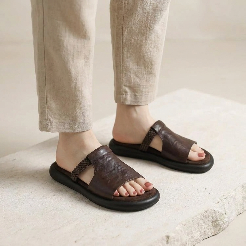 Marsala Leather Flats — Allyours Closet (view 10)