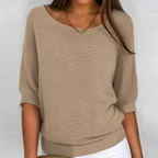 Hyacinth | Relaxed Ribbed-Hem Sweater — Allyours Closet (view 3)