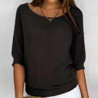 Hyacinth | Relaxed Ribbed-Hem Sweater — Allyours Closet (view 4)