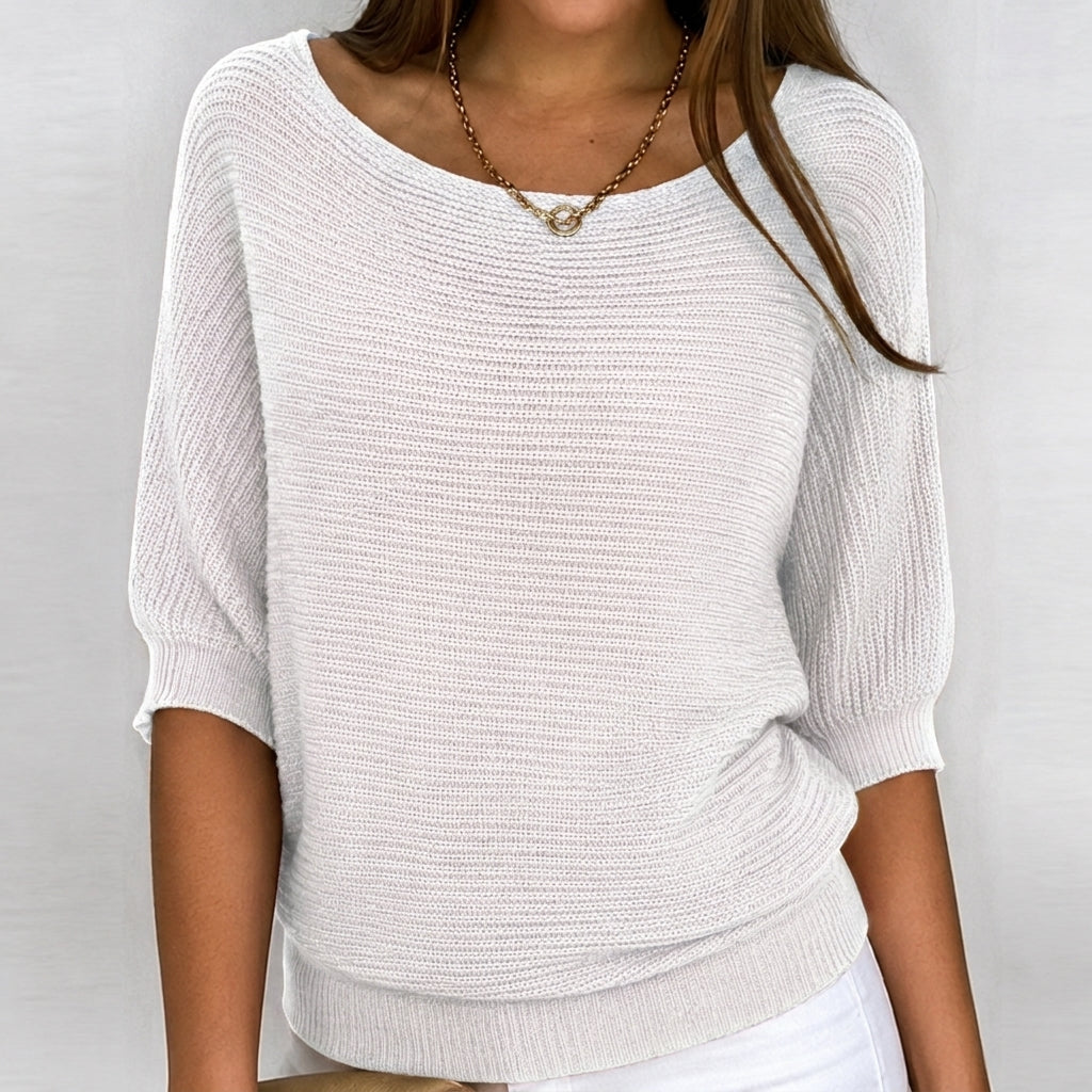 Hyacinth | Relaxed Ribbed-Hem Sweater — Allyours Closet (view 5)