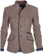 Heritage Stand-Collar Two-Tone Blazer