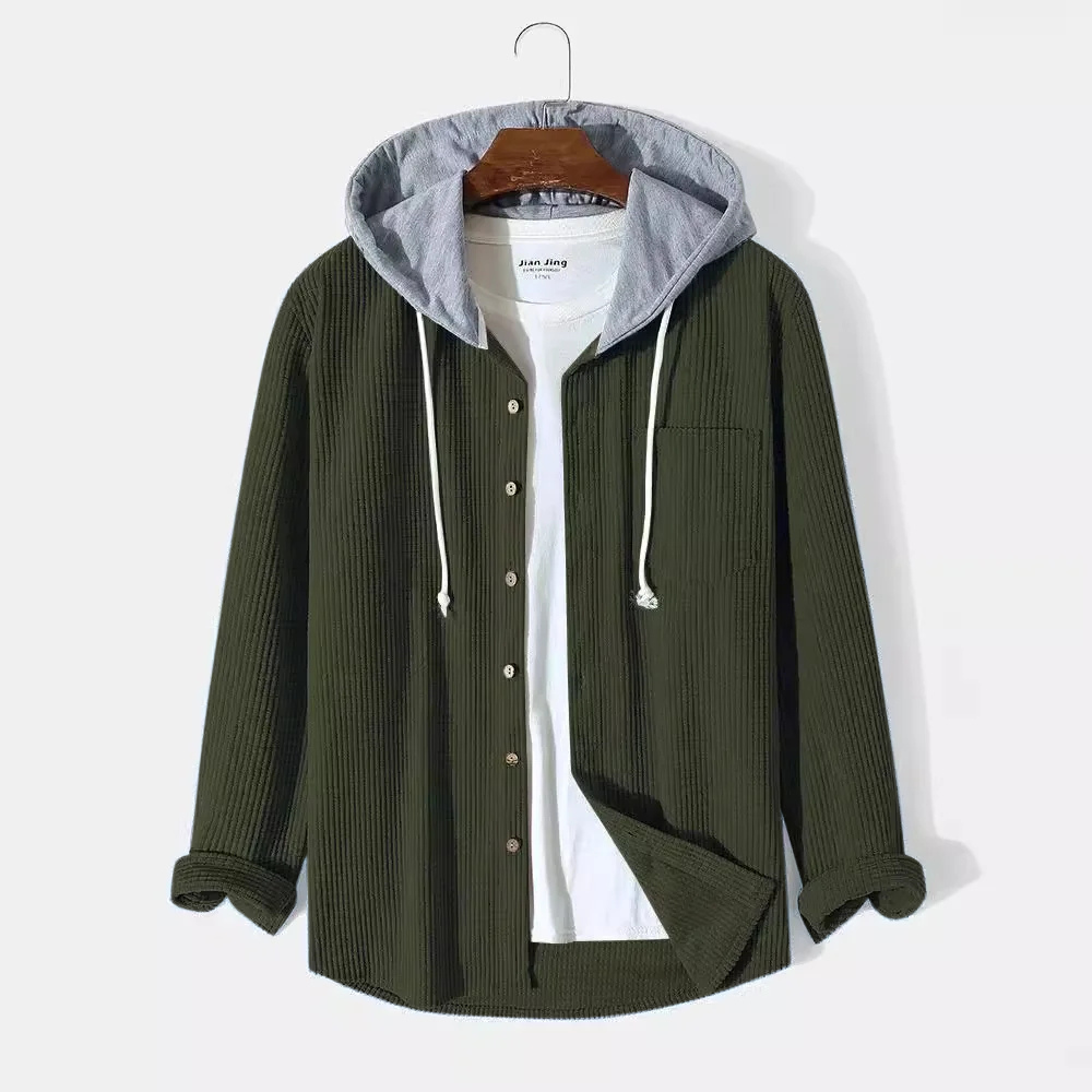 Mason Corduroy Hooded Shirt — Allyours Closet (view 8)