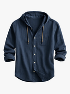 Men's Casual Woven Shirt with Hood and Button Front — Allyours Closet