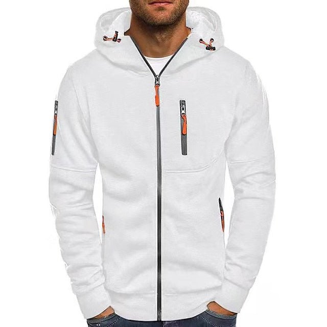 Men's Knit Hoodie with Full Zip and Zipper Pockets — Allyours Closet (view 3)