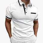 Men's Knit Polo Shirt with Button Placket and Chest Pocket — Allyours Closet