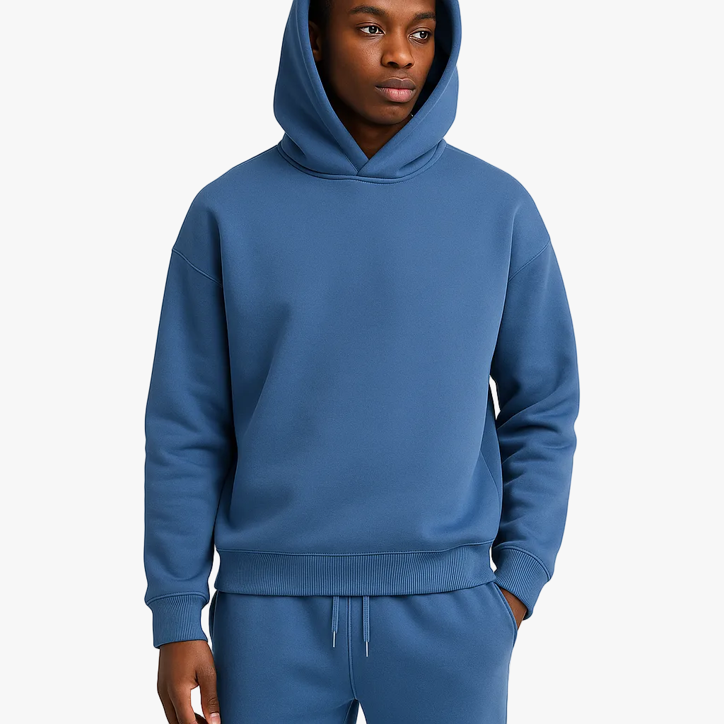 Men's Knit Tracksuit with Pullover Hood and Drawstring Joggers — Allyours Closet