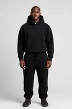 Men's Knit Tracksuit with Pullover Hood and Drawstring Joggers — Allyours Closet (view 2)