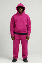Men's Knit Tracksuit with Pullover Hood and Drawstring Joggers — Allyours Closet (view 4)