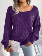 Eduarda | Cable-Knit Oversized Quiet Sweater — Allyours Closet (view 10)