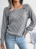 Eduarda | Cable-Knit Oversized Quiet Sweater — Allyours Closet (view 3)