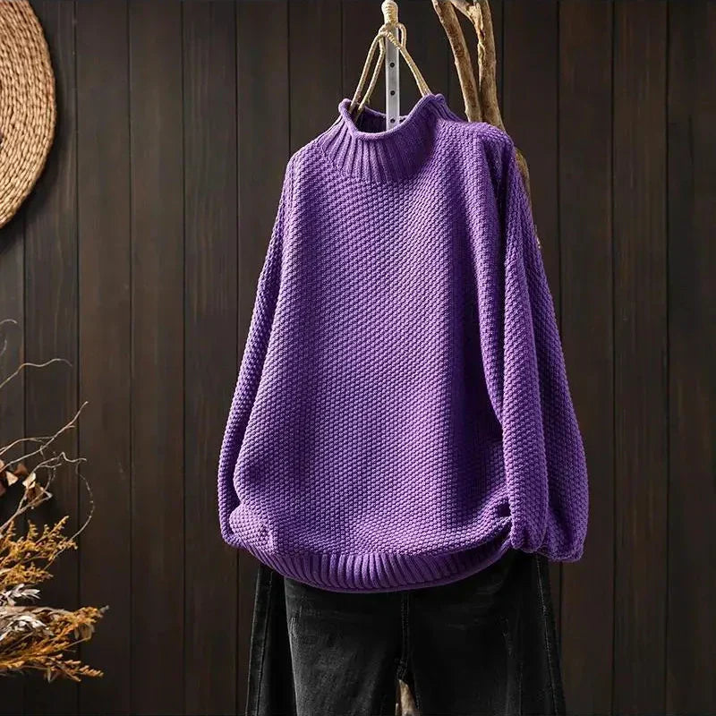 Filipa | Mock-Neck Ribbed Assured Sweater — Allyours Closet (view 2)