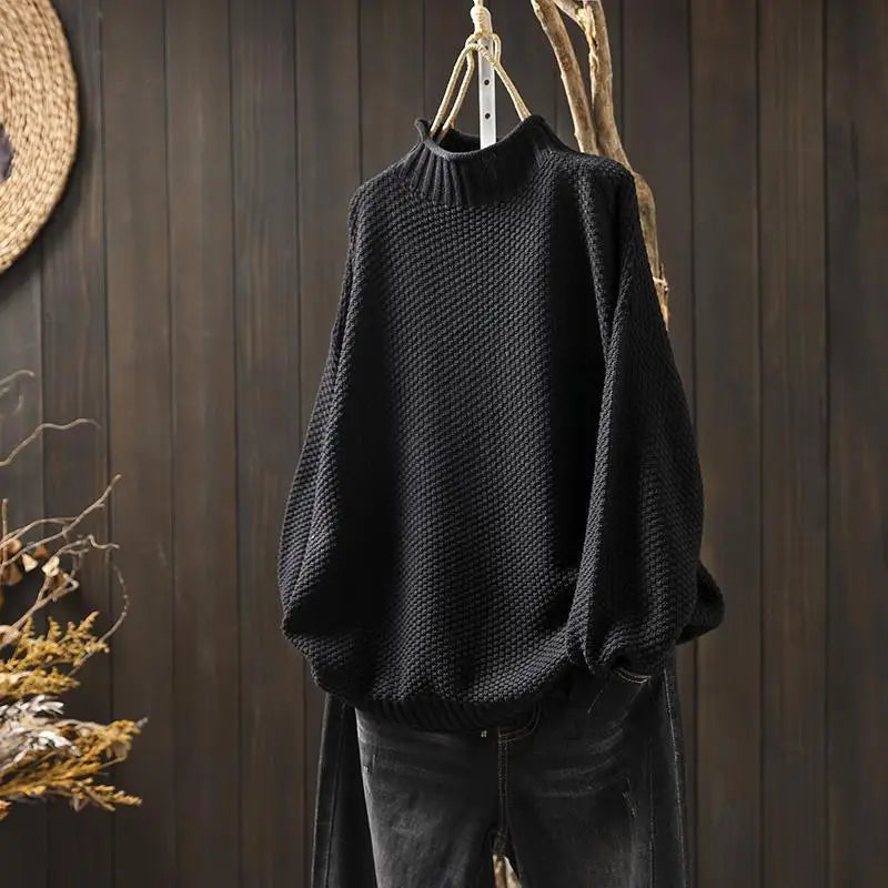 Filipa | Mock-Neck Ribbed Assured Sweater — Allyours Closet (view 4)