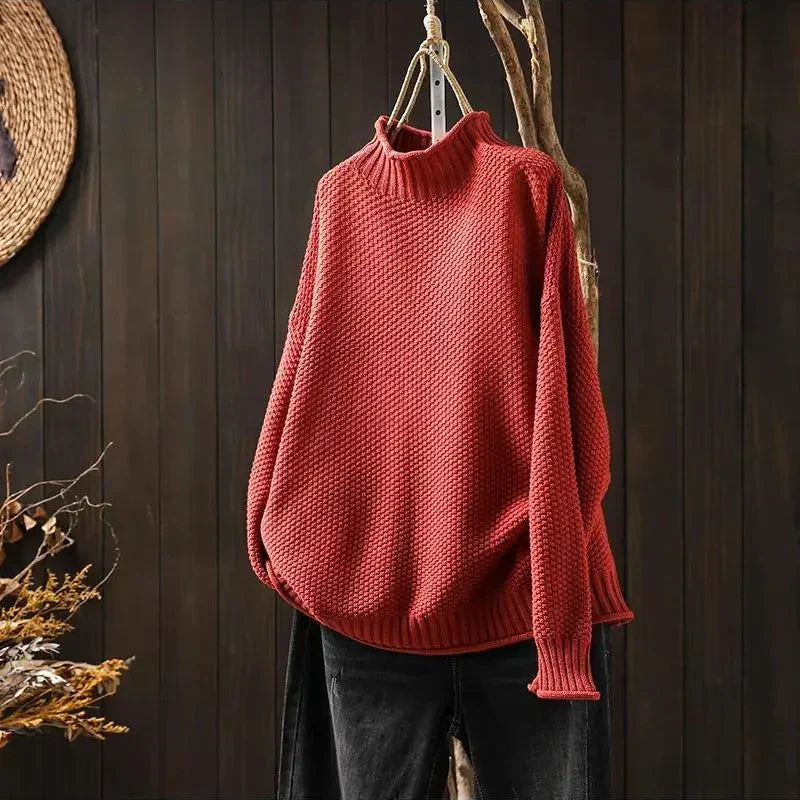 Filipa | Mock-Neck Ribbed Assured Sweater — Allyours Closet (view 5)